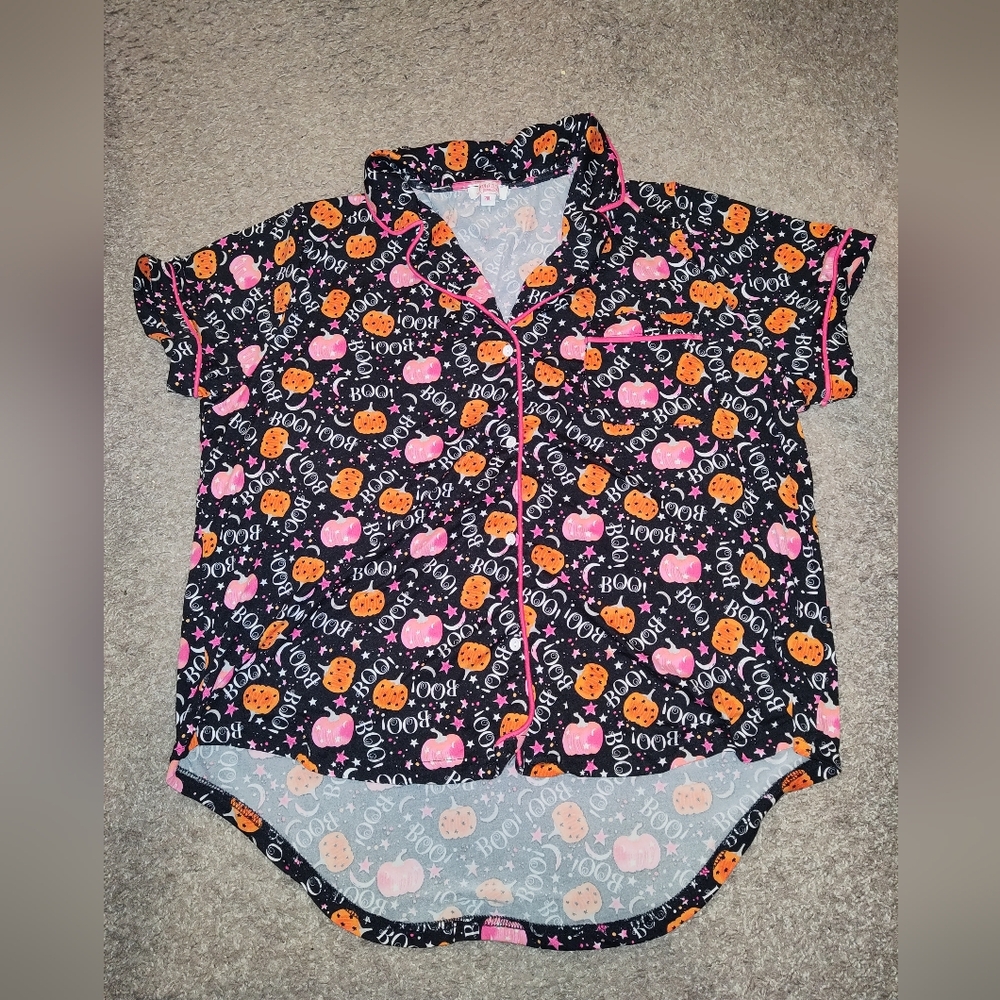 Jordann Jammies Halloween Pajama Top • 2XL • Pumpkins & BOO Print